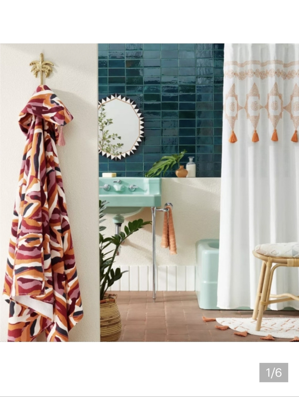 Opalhouse x Jungalow Adult Hooded Bath Towel with Tassel Pink and Red Zebra